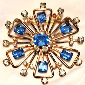 Sterling silver and Blue Topaz Brooch.